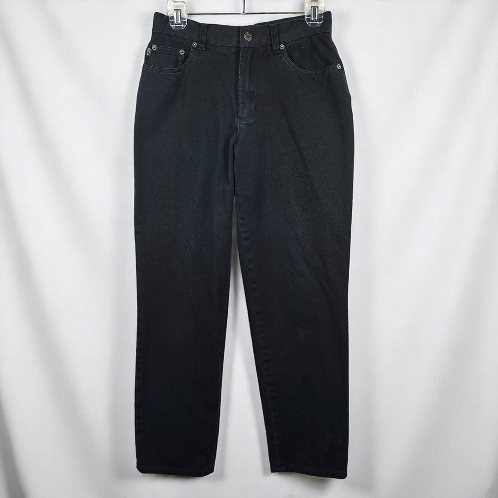 Lauren Jeans Co.‎ Black Denim Jeans Classic High Rise Comfort Fit Woman Size 6